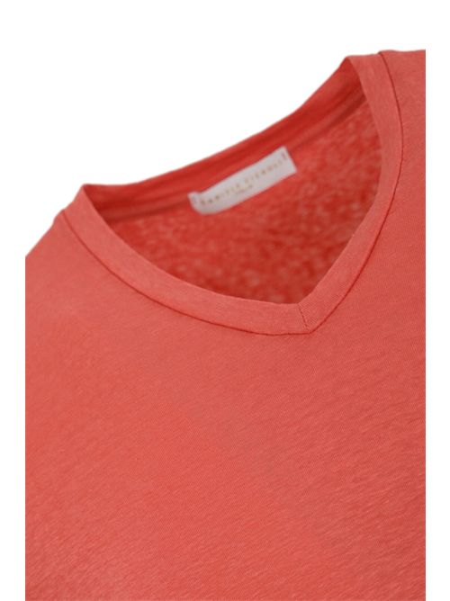T-shirt con scollo a V in lino Corallo DANIELE FIESOLI | DF 0601133